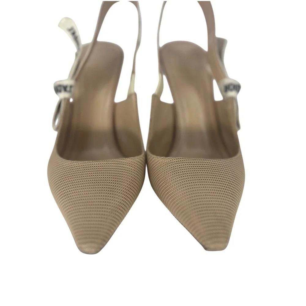 Christian Dior J'Adior Slingback Pump Nude Technical Fabric Size 40.5